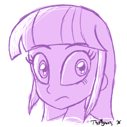 Size: 1024x1024 | Tagged: safe, artist:thealjavis, derpibooru import, twilight sparkle, equestria girls, bust, monochrome, portrait, solo