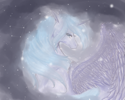 Size: 1277x1021 | Tagged: safe, artist:january-joy, princess luna, alicorn, pony, female, horn, mare, solo, stars