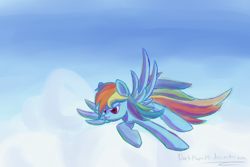 Size: 4500x3000 | Tagged: safe, artist:darkflame75, rainbow dash, pegasus, pony, cloud, female, flying, mare, sky, solo