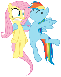 Size: 5000x6238 | Tagged: safe, artist:ieatcookiesforbrekki, fluttershy, rainbow dash, pegasus, pony, absurd resolution, female, mare, wings