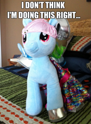 Size: 423x577 | Tagged: safe, rainbow dash, build-a-bear, clothes, failure, irl, panties, panties on head, photo, plushie, underwear