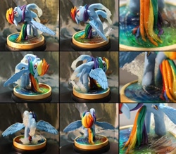 Size: 1600x1400 | Tagged: safe, artist:alisterosenheim, rainbow dash, craft, custom, epic, flying, irl, pose, sculpture, water