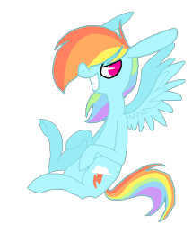 Size: 600x700 | Tagged: safe, artist:bootyhooves, rainbow dash, pegasus, pony, grin, smiling, solo
