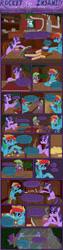 Size: 2496x9900 | Tagged: safe, artist:seventozen, rainbow dash, spike, twilight sparkle, dragon, pegasus, pony, comic:rocket to insanity, fanfic:rocket to insanity, comic, fanfic, fanfic art