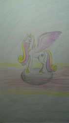 Size: 720x1280 | Tagged: safe, artist:劉盈孜, princess cadance, alicorn, pony, female, horn, solo, traditional art