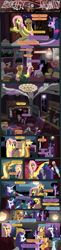 Size: 1280x5221 | Tagged: safe, artist:seventozen, applejack, fluttershy, rarity, twilight sparkle, earth pony, pegasus, pony, unicorn, comic:rocket to insanity, fanfic:rocket to insanity, baseball bat, comic, fanfic, fanfic art