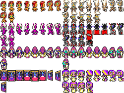 Size: 512x384 | Tagged: safe, artist:rydelfox, babs seed, cheerilee, king sombra, mayor mare, princess cadance, rarity, squizard, alicorn, pony, unicorn, filly fantasy vi, pixel art, sprite