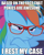 Size: 400x496 | Tagged: safe, rainbow dash, pegasus, pony, blue coat, female, glasses, image macro, mare, multicolored mane, rainbow dork, solo