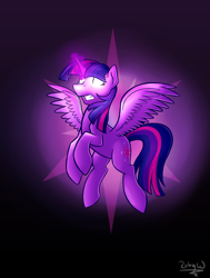 Size: 2500x3300 | Tagged: safe, artist:rubywave32, derpibooru import, twilight sparkle, twilight sparkle (alicorn), alicorn, pony, cutie mark, female, glowing eyes, glowing horn, magic, mare, solo