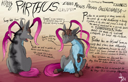 Size: 2800x1800 | Tagged: safe, artist:seventozen, oc, oc:parthus, pony, comic:rocket to insanity, reference sheet, sitting, solo