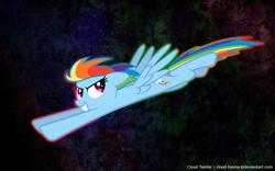 Size: 1920x1200 | Tagged: safe, artist:cloud-twister, rainbow dash, pegasus, pony, blue coat, female, mare, multicolored mane, solo, vector, wallpaper