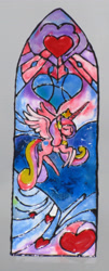 Size: 1797x4436 | Tagged: safe, artist:malte279, princess cadance, alicorn, pony, canterlot window, craft, solo, stained glass, traditional art, window color