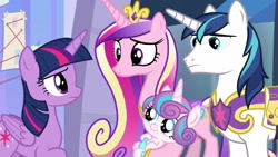 Size: 1920x1080 | Tagged: safe, screencap, princess cadance, princess flurry heart, shining armor, twilight sparkle, twilight sparkle (alicorn), alicorn, pony, unicorn, the ending of the end