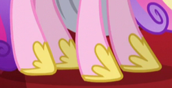 Size: 305x156 | Tagged: safe, screencap, princess cadance, alicorn, pony, princess spike (episode), cropped, hoof shoes, hooves, legs, pictures of legs