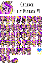 Size: 256x384 | Tagged: safe, artist:akumath, artist:rydelfox, princess cadance, alicorn, pony, bust, filly fantasy vi, final fantasy, final fantasy vi, pixel art, portrait, sprite, sprite sheet