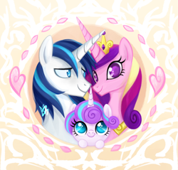Size: 1280x1226 | Tagged: safe, artist:mn27, princess cadance, princess flurry heart, shining armor, alicorn, pony, unicorn, baby, baby pony, bust, colored pupils, cute, cutedance, family, father and child, father and daughter, female, filly, flurrybetes, foal, heart, husband and wife, male, mare, mother and child, mother and daughter, parent and child, portrait, royal family, shining adorable, shiningcadance, shipping, stallion, straight, trio