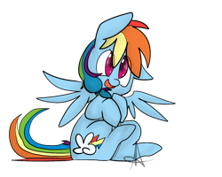 Size: 1024x819 | Tagged: safe, artist:derpyfool, rainbow dash, pegasus, pony, cute, dashabetes, female, mare, open mouth, simple background, sitting, solo, transparent background