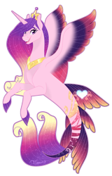 Size: 1440x2248 | Tagged: safe, artist:djspark3, princess cadance, seapony (g4), cutie mark, female, fin, hooves, horn, mare, princess, seaponified, simple background, smiling, solo, species swap, transparent background, wings