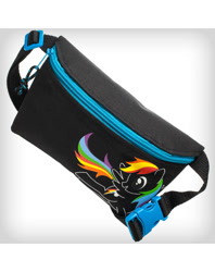 Size: 950x1200 | Tagged: safe, rainbow dash, pegasus, pony, blue coat, fanny pack, female, mare, merchandise, multicolored mane