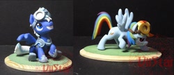 Size: 1301x562 | Tagged: safe, artist:viistar, rainbow dash, oc, pegasus, pony, sculpture, toy