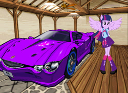 Size: 1070x776 | Tagged: safe, derpibooru import, twilight sparkle, equestria girls, auto modelista, car, mitsuoka, mitsuoka orochi