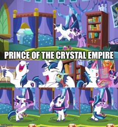 Size: 500x536 | Tagged: safe, edit, edited screencap, screencap, shining armor, twilight sparkle, twilight sparkle (alicorn), alicorn, pony, unicorn, the one where pinkie pie knows, adorkable, ant farm, ash, brother and sister, brutus force, comics, cute, dork, female, happy, hug, laughing, male, mare, meme, sibling love, siblings, sister spinning, smash fortune, spinning, stallion, train set, traumatized