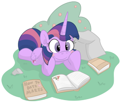 Size: 1186x999 | Tagged: dead source, safe, artist:jittery-the-dragon, derpibooru import, twilight sparkle, twilight sparkle (alicorn), alicorn, pony, blushing, book, cute, female, lesbian, mare, prone, reading, smiling, solo