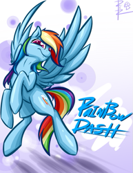 Size: 425x550 | Tagged: safe, artist:rawrcharlierawr, rainbow dash, pegasus, pony, blue coat, female, mare, multicolored mane, simple background, solo, white background, wings