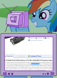 Size: 511x700 | Tagged: safe, rainbow dash, pegasus, pony, 20% cooler, exploitable meme, nvidia, tv meme, video card