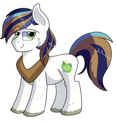 Size: 1280x1343 | Tagged: safe, artist:rainbowtashie, big macintosh, shining armor, oc, earth pony, pony, unicorn, commissioner:bigonionbean, cute, cutie mark, fusion, handsome, horse collar