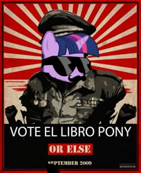 Size: 407x500 | Tagged: safe, artist:ei_lord, derpibooru import, twilight sparkle, dictator, parody, poster, solo, tropico, tropico 3, tyrant sparkle