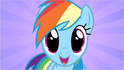 Size: 1258x714 | Tagged: safe, rainbow dash, pegasus, pony, blue coat, female, giant soul sucking eyes, mare, multicolored mane, wallpaper