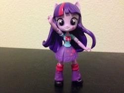 Size: 3264x2448 | Tagged: safe, artist:mildockart, derpibooru exclusive, derpibooru import, twilight sparkle, twilight sparkle (alicorn), alicorn, equestria girls, clothes, cute, cutie mark, doll, equestria girls minis, irl, photo, review, skirt, solo, toy, twiabetes, waving