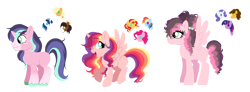 Size: 1686x619 | Tagged: safe, artist:unoriginai, applejack, cheese sandwich, pinkie pie, rainbow dash, rarity, shining armor, sunset shimmer, trouble shoes, twilight sparkle, oc, alicorn, earth pony, pegasus, pony, unicorn, alicorn oc, cheesity, cute, female, infidelity, lesbian, magical lesbian spawn, magical threesome spawn, male, offspring, ot3, pinkiedash, rarilight, shiningjack, shipping, straight, sunsetdash, sunsetpie, troublejack, twicheese