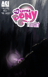 Size: 768x1240 | Tagged: safe, artist:ciyunhe, derpibooru import, part of a set, twilight sparkle, comic:falling into the deep, chinese, comic, comic cover, glowing horn, lineless, manhua, solo, stairs