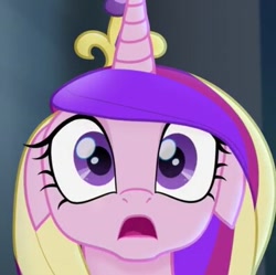 Size: 397x396 | Tagged: safe, screencap, princess cadance, alicorn, pony, my little pony: the movie, bust, cropped, floppy ears, oh crap, solo