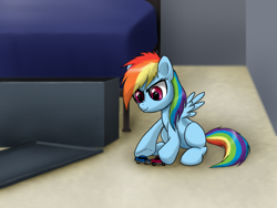 Size: 500x375 | Tagged: safe, artist:dawnmistpony, rainbow dash, pegasus, pony, fanfic:my little dashie, cute, filly, scrunchy face, toy