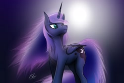 Size: 2163x1445 | Tagged: safe, artist:draftthefilmmaker-kl, princess luna, alicorn, pony, moon, solo