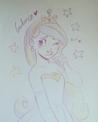 Size: 869x1088 | Tagged: safe, artist:leadambeck, princess cadance, human, humanized, solo, traditional art