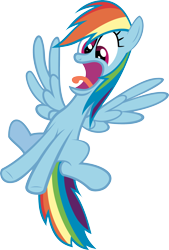 Size: 2000x2966 | Tagged: safe, artist:relaxingonthemoon, rainbow dash, pegasus, pony, faic, flying, le gasp, lol, open mouth, scared, shocked, simple background, spread wings, surprised, tongue out, transparent background, vector, wide eyes