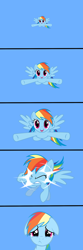 Size: 500x1500 | Tagged: safe, rainbow dash, pegasus, pony, comic, crying, female, fourth wall, mare, solo