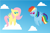 Size: 1150x750 | Tagged: safe, artist:alisonwonderland1951, fluttershy, rainbow dash, pegasus, pony, pointy ponies, vector