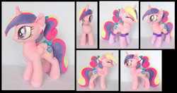 Size: 1024x541 | Tagged: safe, artist:fireflytwinkletoes, princess cadance, pony, commission, cute, cutedance, irl, one eye closed, photo, plushie, smiling, solo, wink, younger