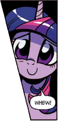 Size: 223x462 | Tagged: safe, derpibooru import, twilight sparkle, twilight sparkle (alicorn), alicorn, pony, spoiler:comic, spoiler:comicff25, female, image macro, mare, meme, smiling, solo