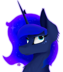 Size: 835x956 | Tagged: safe, artist:lacunah, princess luna, alicorn, pony, bust, portrait, solo