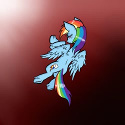 Size: 800x800 | Tagged: safe, artist:ichibangravity, rainbow dash, pegasus, pony, blue coat, falling, female, mare, multicolored mane