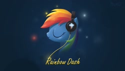 Size: 1920x1080 | Tagged: safe, artist:bluedrg19, rainbow dash, pegasus, pony, headphones, profile, solo, wallpaper