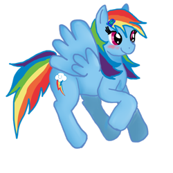 Size: 894x894 | Tagged: safe, artist:moekonya, rainbow dash, pegasus, pony, barrette, blushing, solo