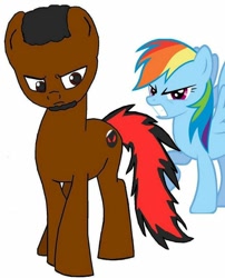 Size: 712x882 | Tagged: safe, artist:gloverboy21, rainbow dash, oc, pegasus, pony, insult