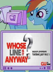 Size: 656x900 | Tagged: safe, rainbow dash, pegasus, pony, cw, exploitable meme, tv meme, whose line is it anyway